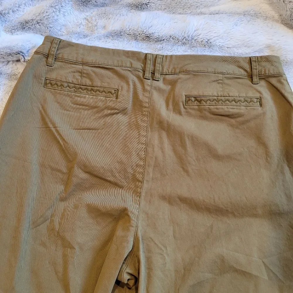 Garnet Hill organic cotton chino wide leg, brown/camel size 14